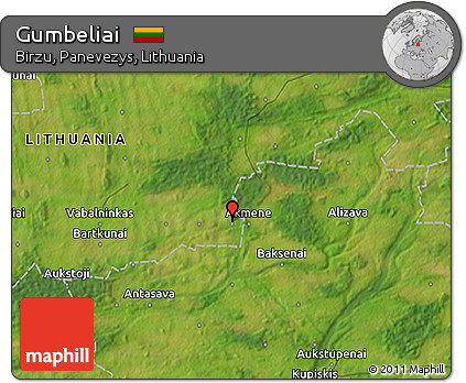 Satellite 3D Map of Gumbeliai