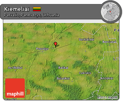 Satellite 3D Map of Kiemeliai