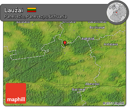 Satellite 3D Map of Laužai