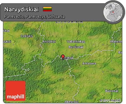 Satellite 3D Map of Narvydiškiai