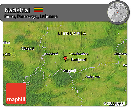 Satellite 3D Map of Natiškiai