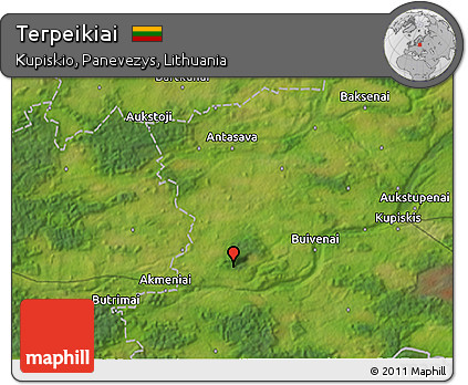 Satellite 3D Map of Terpeikiai
