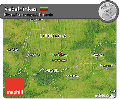Satellite 3D Map of Vabalninkas