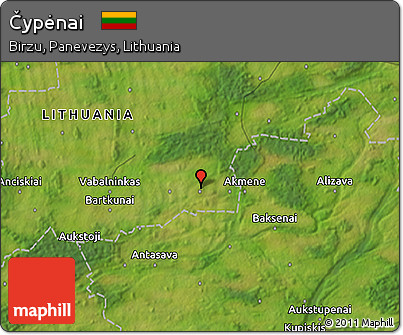 Satellite 3D Map of Čypėnai