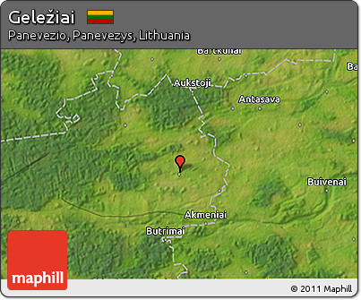 Satellite 3D Map of Geležiai