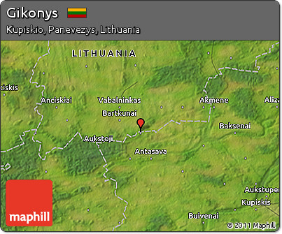 Satellite 3D Map of Gikonys