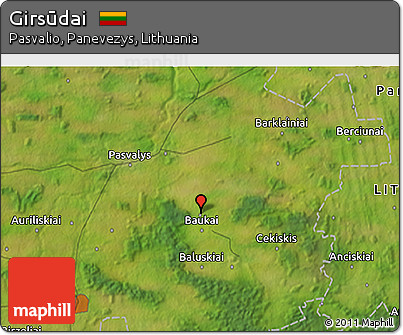 Satellite 3D Map of Girsūdai