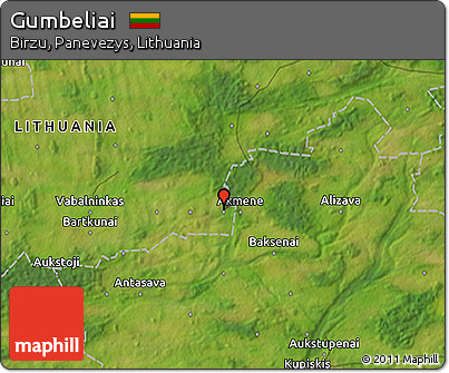 Satellite 3D Map of Gumbeliai