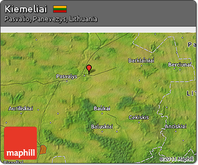 Satellite 3D Map of Kiemeliai
