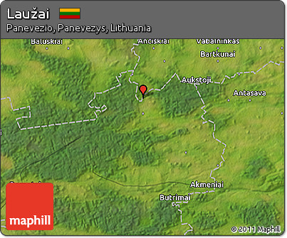 Satellite 3D Map of Laužai