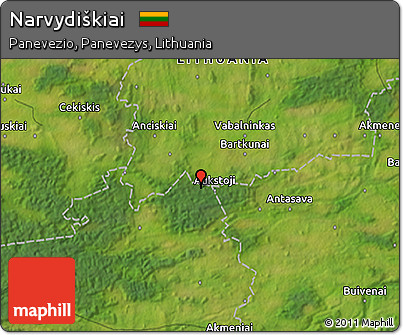 Satellite 3D Map of Narvydiškiai