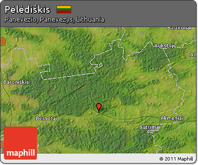 Satellite 3D Map of Pėlėdiškis