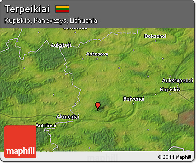 Satellite 3D Map of Terpeikiai