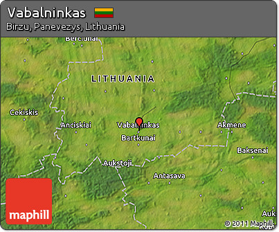 Satellite 3D Map of Vabalninkas