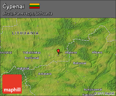 Satellite 3D Map of Čypėnai