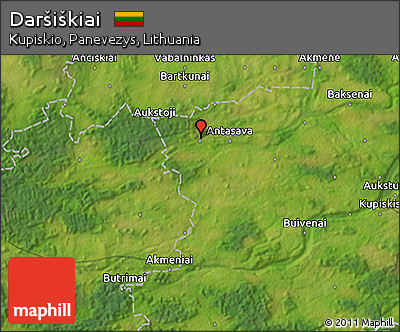 Satellite 3D Map of Daršiškiai