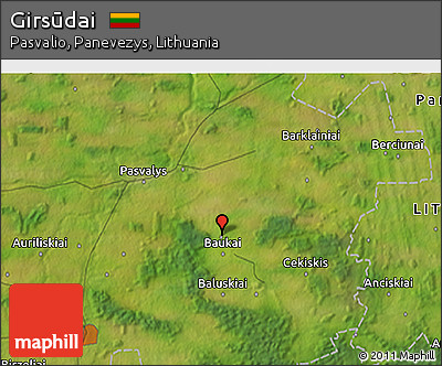 Satellite 3D Map of Girsūdai