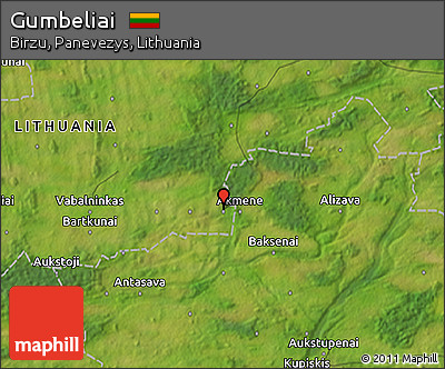 Satellite 3D Map of Gumbeliai
