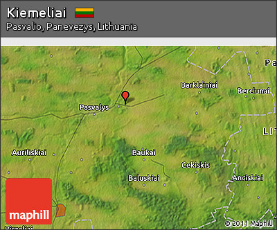 Satellite 3D Map of Kiemeliai