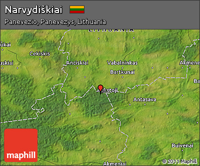 Satellite 3D Map of Narvydiškiai