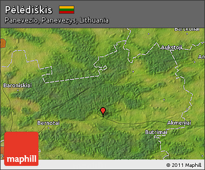 Satellite 3D Map of Pėlėdiškis