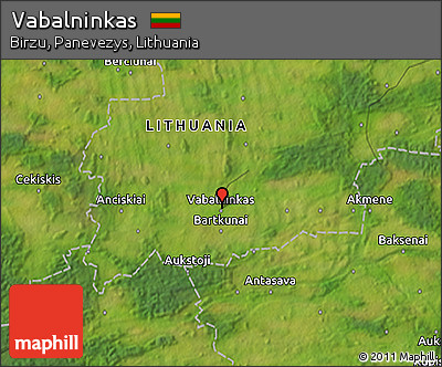 Satellite 3D Map of Vabalninkas
