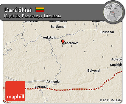 Shaded Relief 3D Map of Daršiškiai