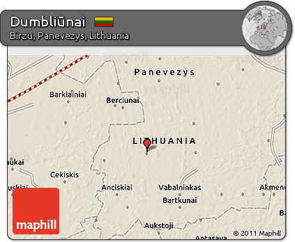 Shaded Relief 3D Map of Dumbliūnai