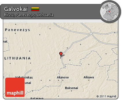 Shaded Relief 3D Map of Galvokai