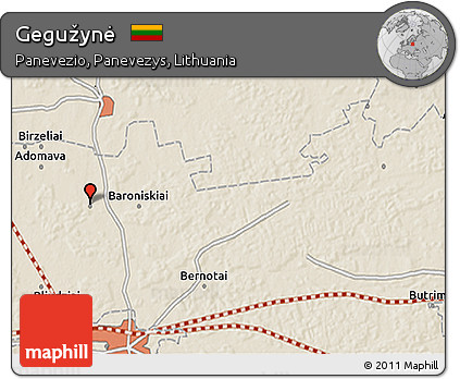 Shaded Relief 3D Map of Gegužynė