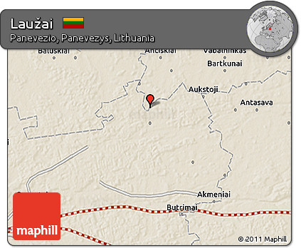 Shaded Relief 3D Map of Laužai