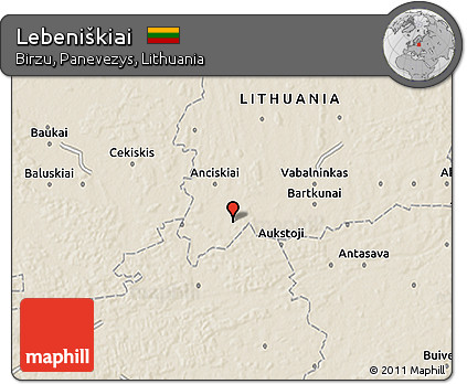 Shaded Relief 3D Map of Lebeniškiai