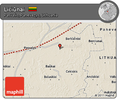 Shaded Relief 3D Map of Ličiūnai