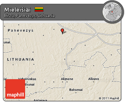 Shaded Relief 3D Map of Mieleišiai