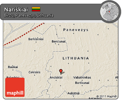 Shaded Relief 3D Map of Nariškiai