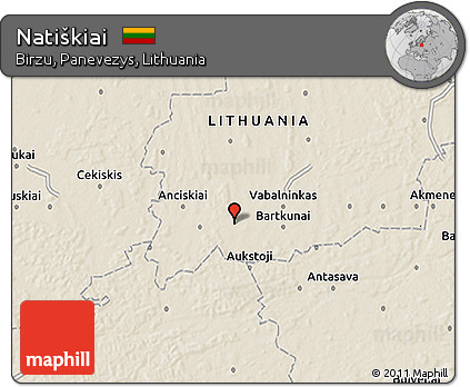 Shaded Relief 3D Map of Natiškiai