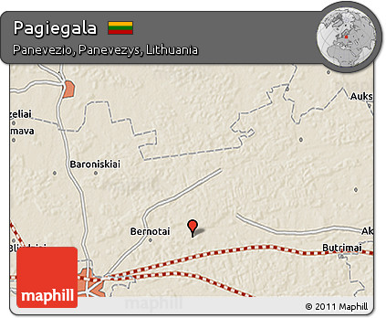 Shaded Relief 3D Map of Pagiegala