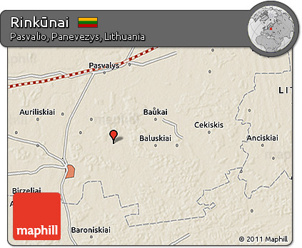 Shaded Relief 3D Map of Rinkūnai