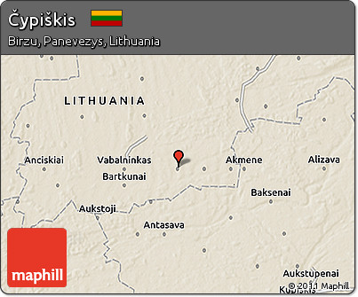 Shaded Relief 3D Map of Čypiškis