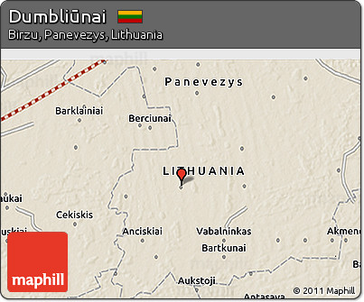 Shaded Relief 3D Map of Dumbliūnai