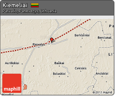 Shaded Relief 3D Map of Kiemeliai