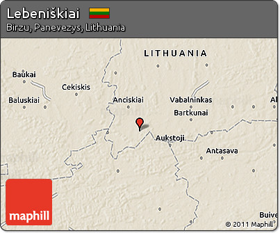 Shaded Relief 3D Map of Lebeniškiai
