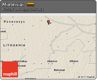 Shaded Relief 3D Map of Mieleišiai