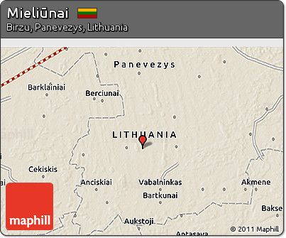 Shaded Relief 3D Map of Mieliūnai