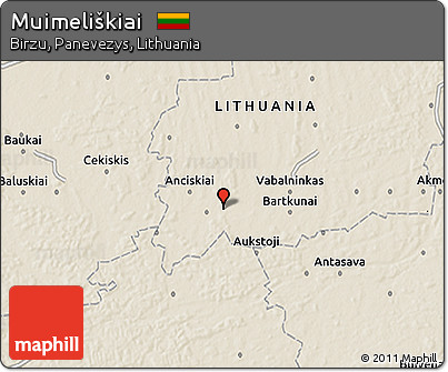 Shaded Relief 3D Map of Muimeliškiai
