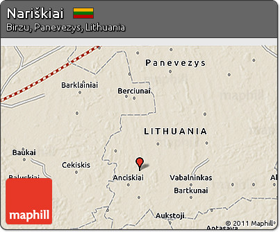 Shaded Relief 3D Map of Nariškiai