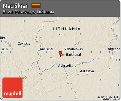 Shaded Relief 3D Map of Natiškiai