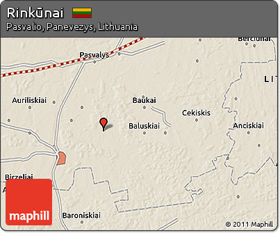 Shaded Relief 3D Map of Rinkūnai