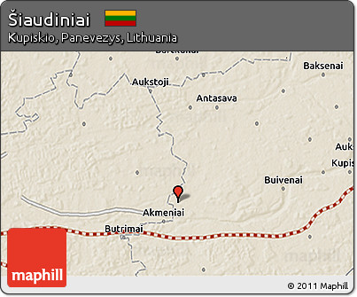Shaded Relief 3D Map of Šiaudiniai