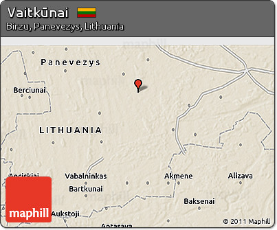 Shaded Relief 3D Map of Vaitkūnai